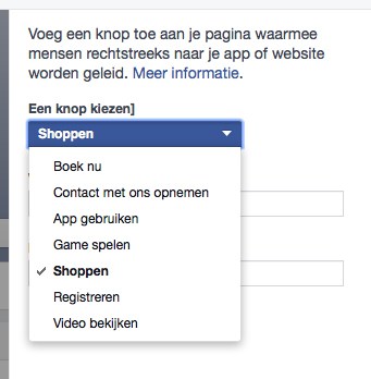 Facebook call-to-action button instellen