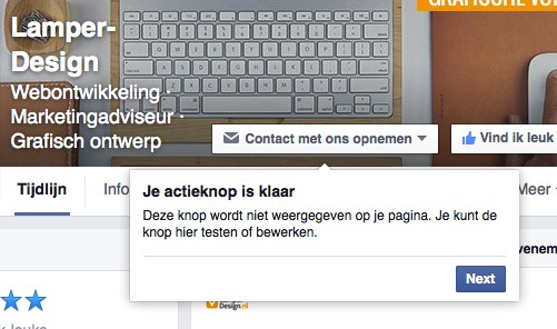 Facebook call-to-action button instellen