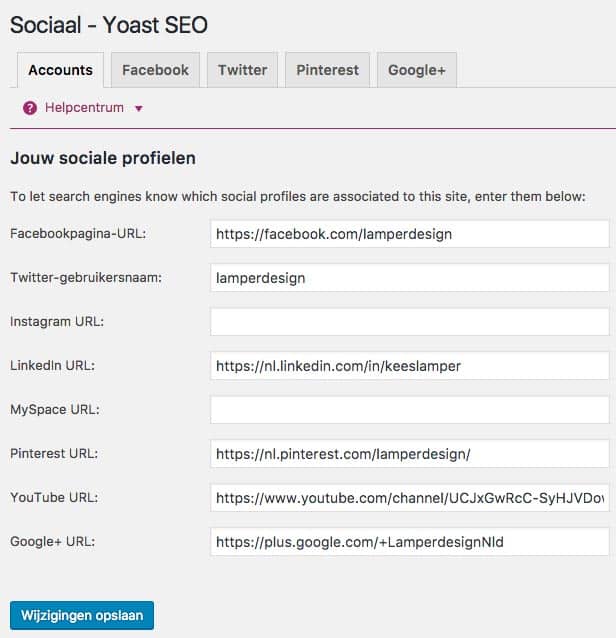 Yoast SEO Sociaal tabblad