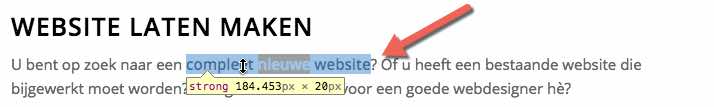 Selecteer elementen met Google Chrome Developer Tools