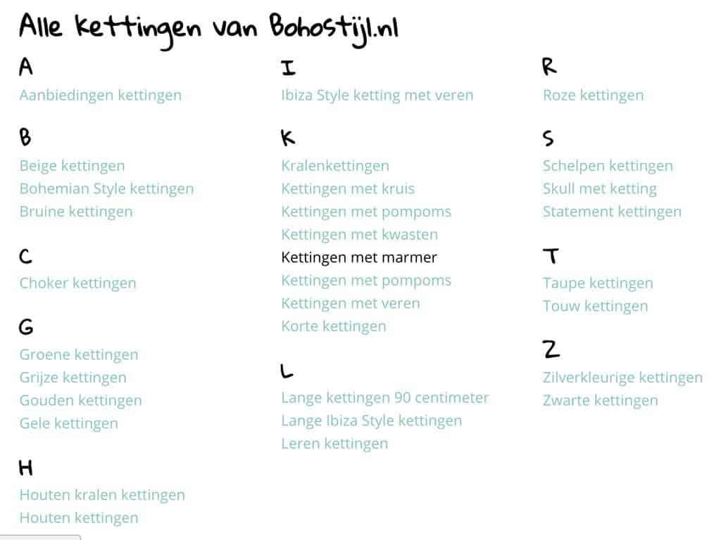 Overzicht product-tags