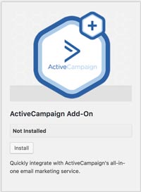 Gravity Forms addon ActiveCampaign