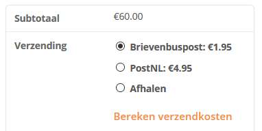 Verzendkosten WooCommerce