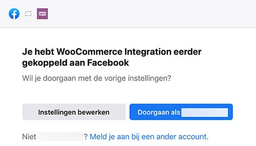 Aanmelden Facebook for WooCommerce