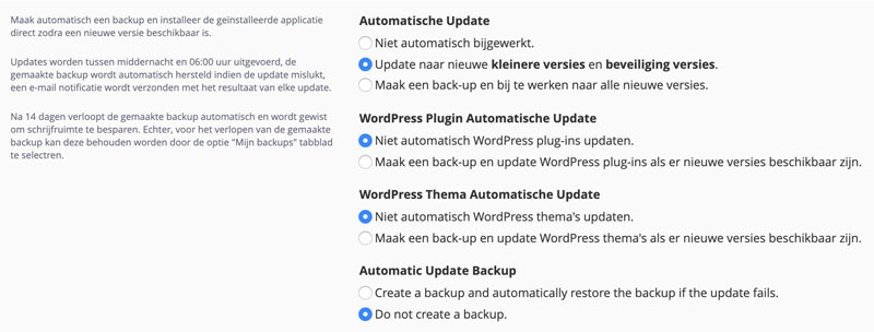 Automatische updates WordPress