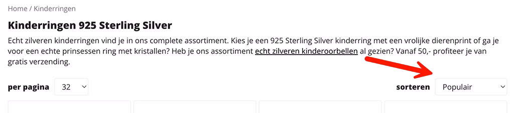 Sorteeropties label
